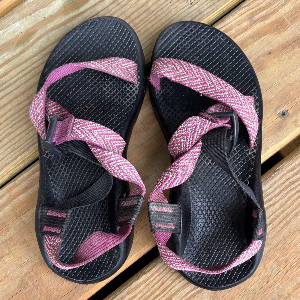 Black and Pink Chaco Sandles